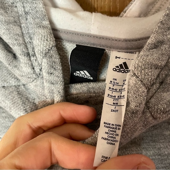 Adidas Gray Heather Gray Hoodie Size Medium - Picture 6 of 8